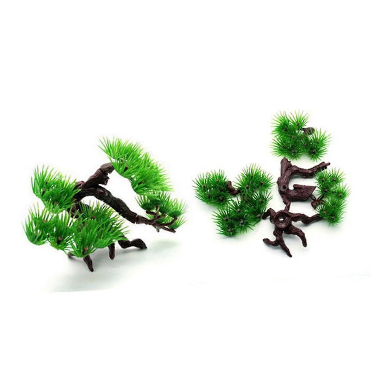 "Simulation Pine Trees for Aquariums - 2-Pack Artificial Plants for Fish Tanks, Natural Decor for Small & Large Fish"