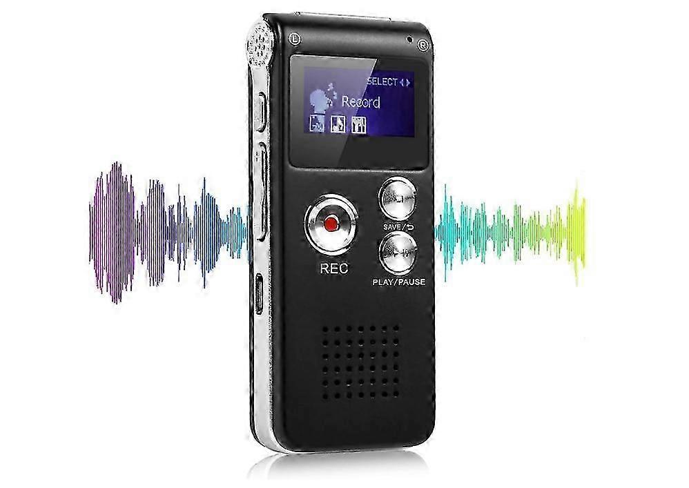 Digital Voice Recorders with MP3 Player 4GB Audio Recorder Automatic Noise Reduction and Rechargeable USB 24 Hours Recording Work(Black)
