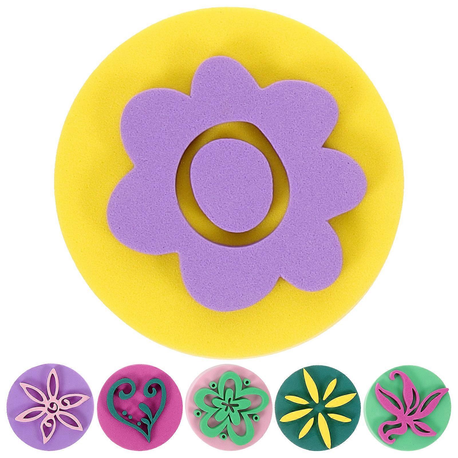 6pcs DIY Painting Sponges Set for Creative Stamping Tools in Arts, Crafts, School Projects, and Family Fun – Assorted Colors
