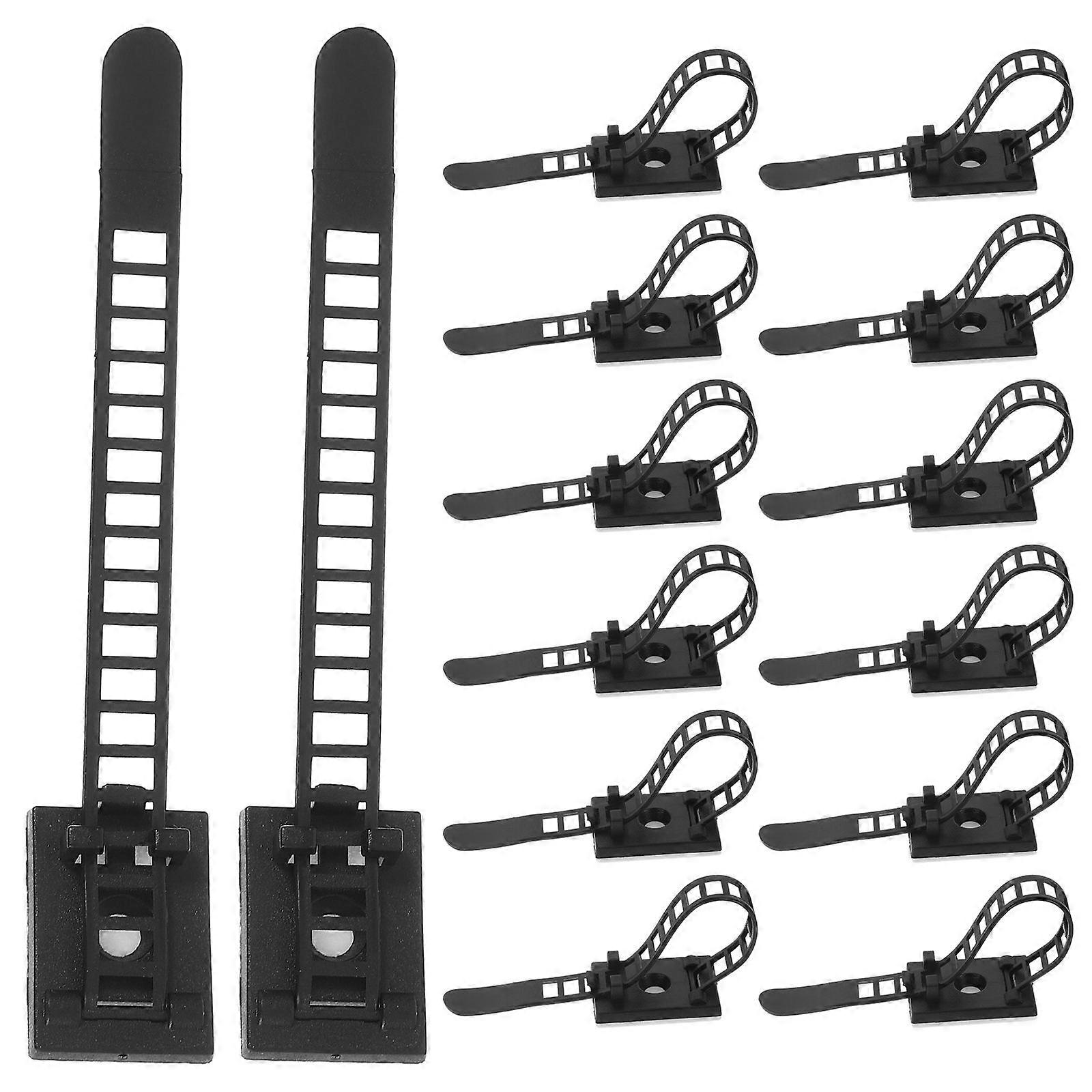 20pcs Adjustable Sticky Wire Holders with Strong Adhesive Plastic Cable Tie Anchors for Home, Office, and Automotive Cord Management & Wire