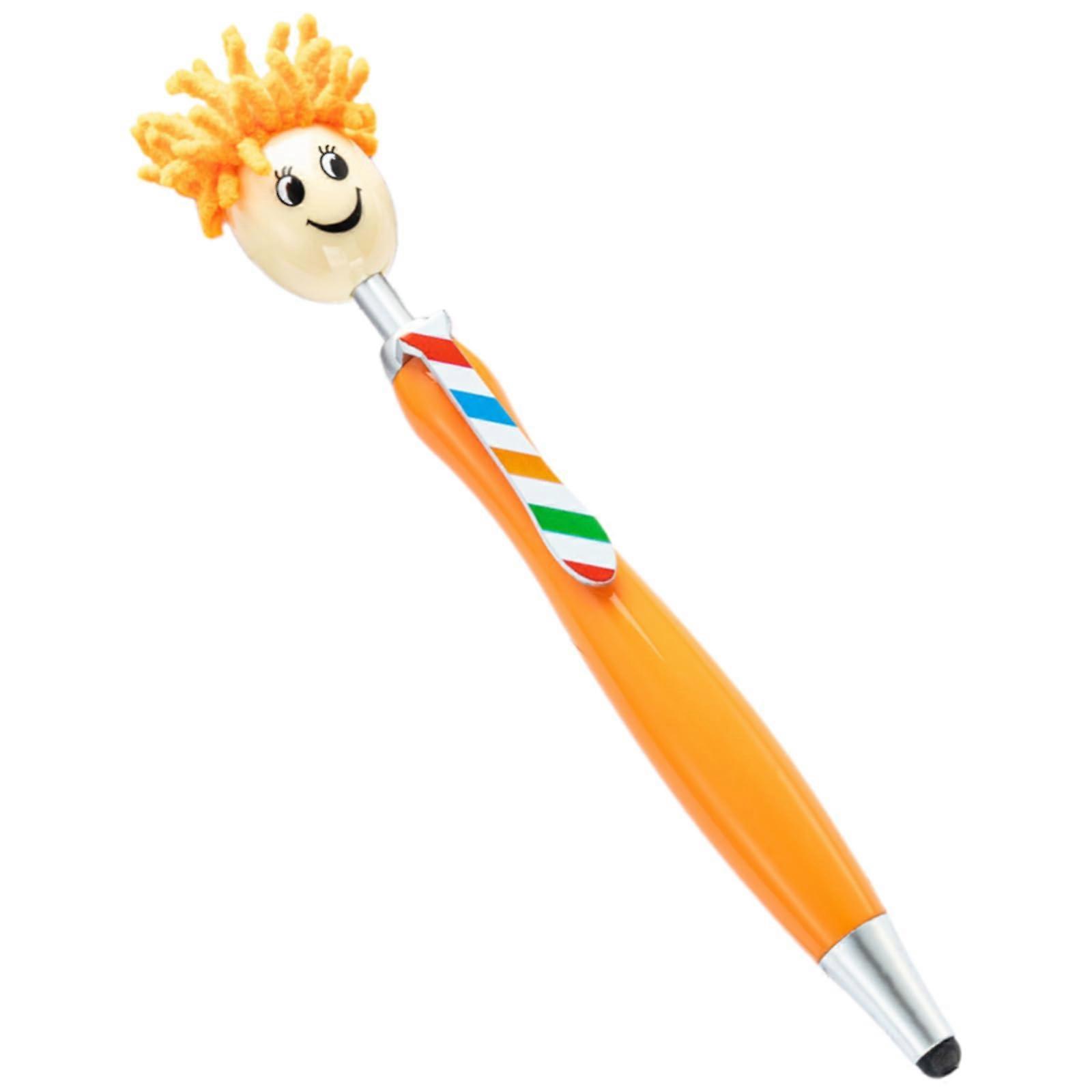 Multifunctional ballpoint pen with touchscreen tip, retractable ballpoint pen for writing, drawing, notetaking, 10 pieces orange