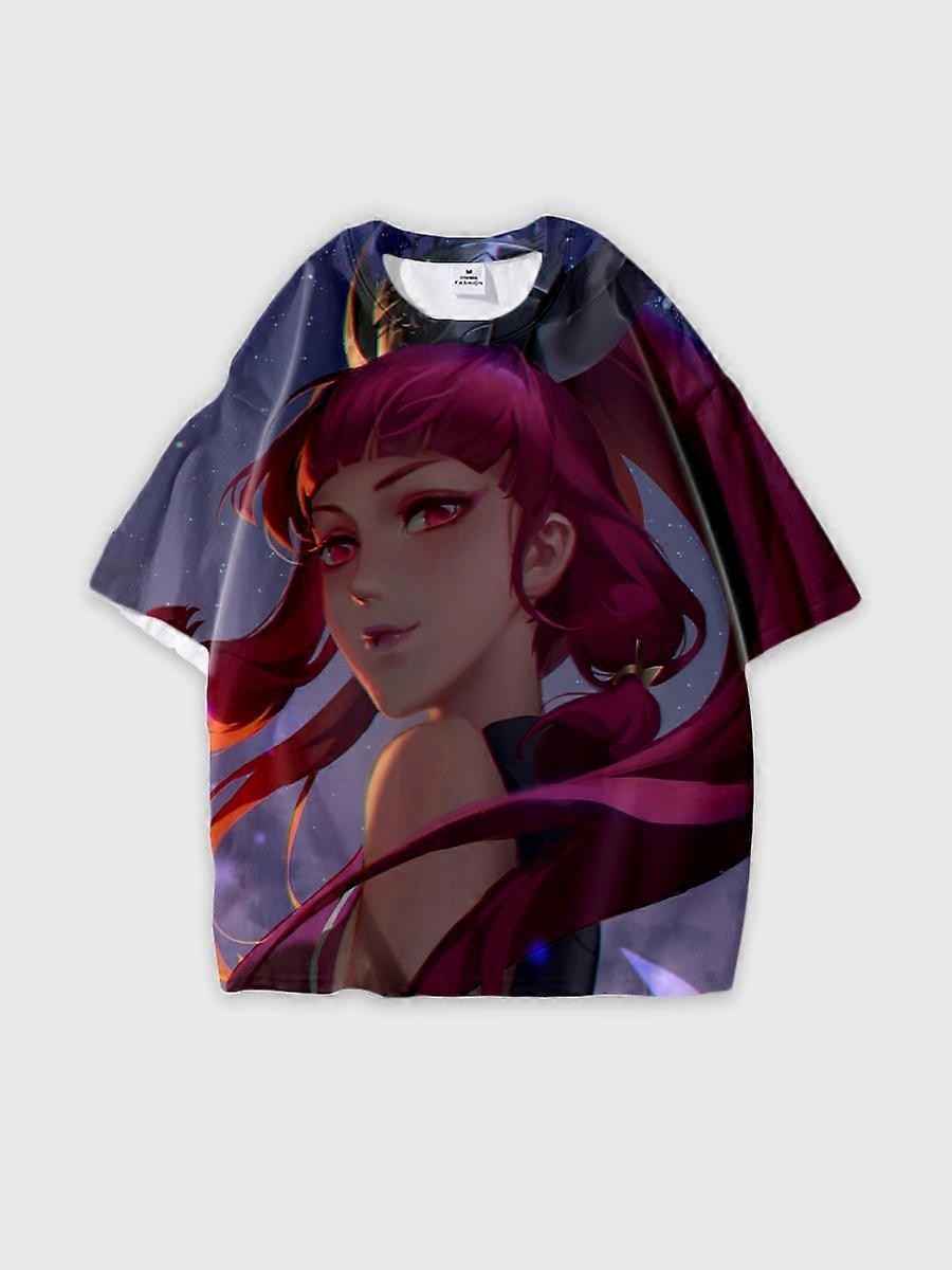 T-shirt round neck Character Pattern loose short sleeve P182