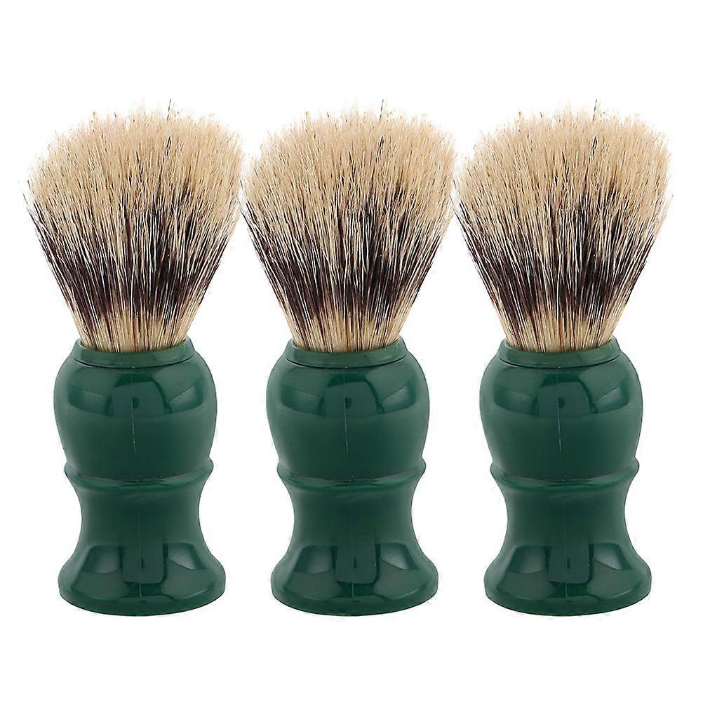 Men Grooming Brushes Shaving Set Brush for Men Travel Facial Care 3Pcs Green Color Foam Applicator