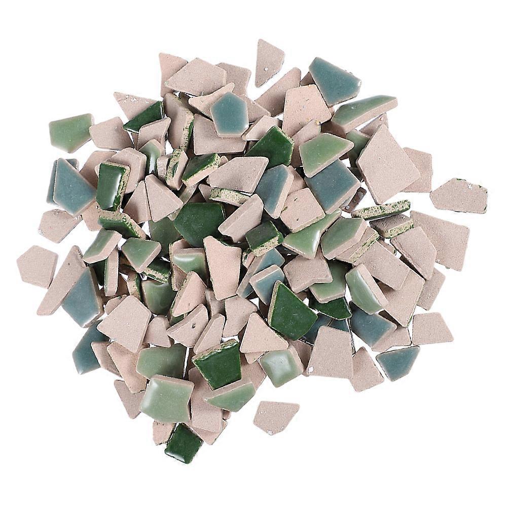 Ceramic Tile Single Diy Home Decor Tiles Irregular Shape Green Mix 400g Per Pack 1Set