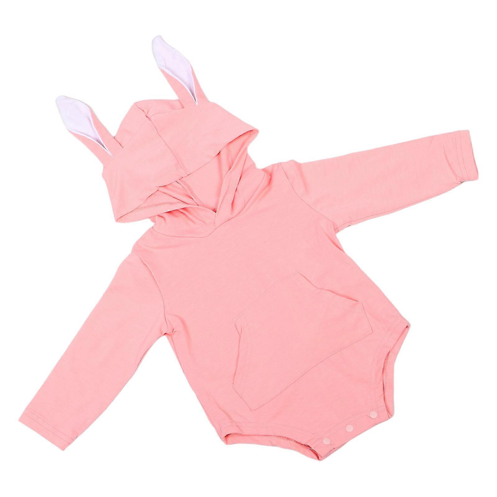Easter Bunny Ears Romper With Sleeves Soft Comfort Long Sleeve Warmth Baby Boys Jumpsuits For Indoor Activities 1Pcs