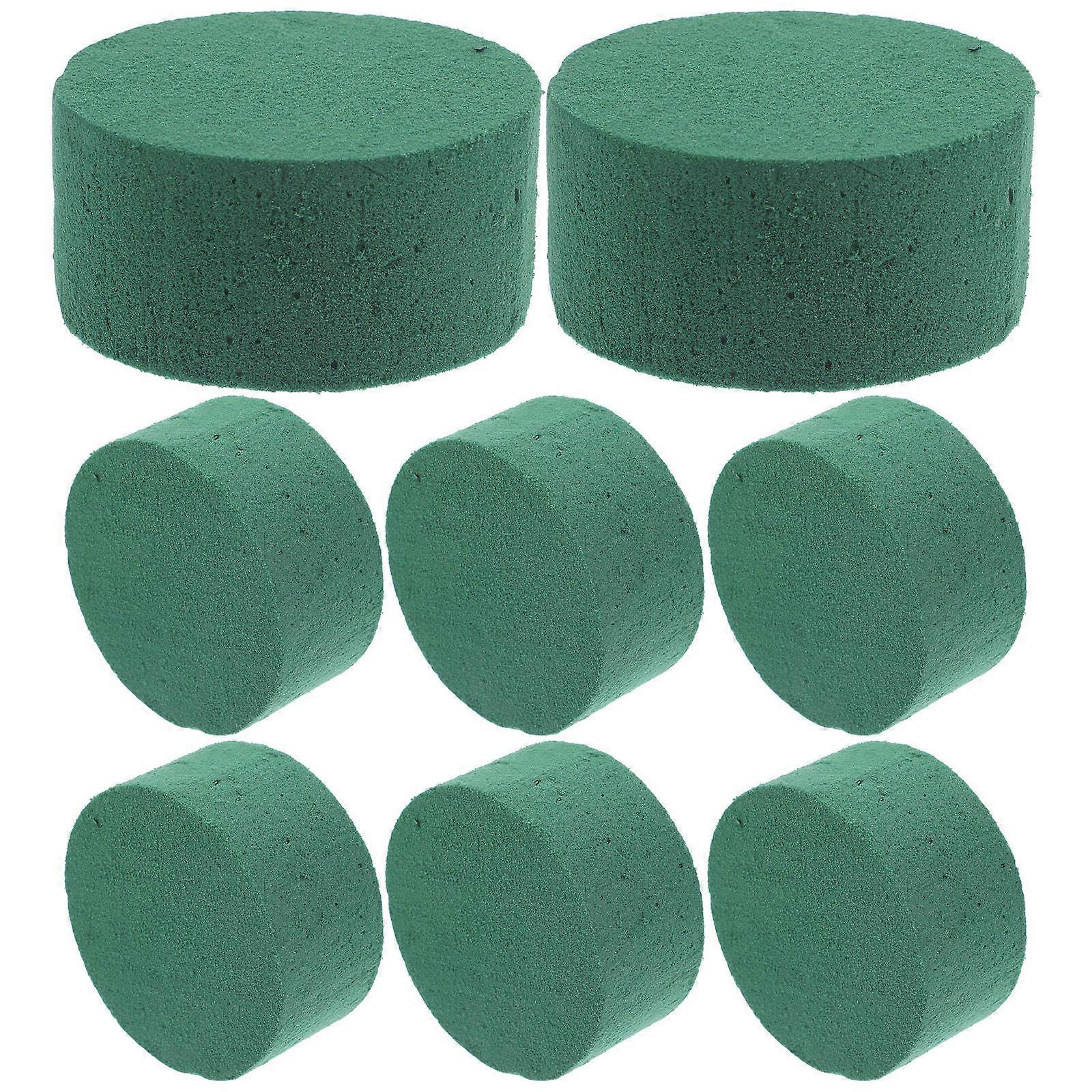Floral Arrangements Mud Round Artificial Flower Mud Blocks for Florists Birthday Green 3.14X1.57X1.57in Flower Fixing 8Pcs