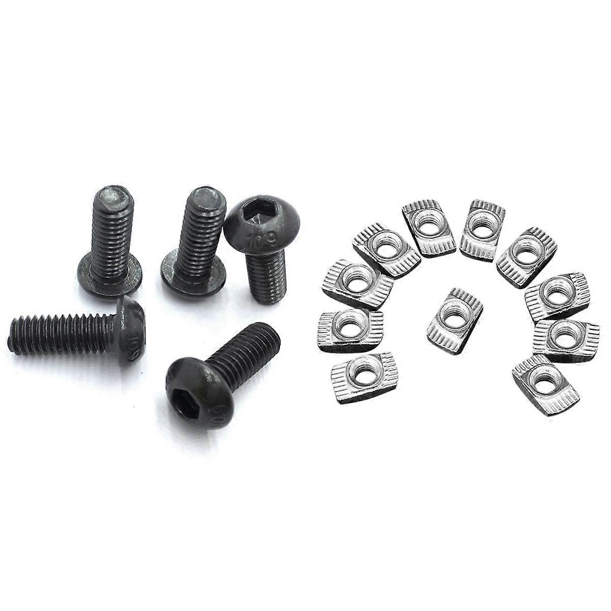 100 Pcs M5 Hammer Nut T Fastener Sliding Nut & 50 Pcs M5X8Mm Button Head Hex Socket Cap Screw Bolt
