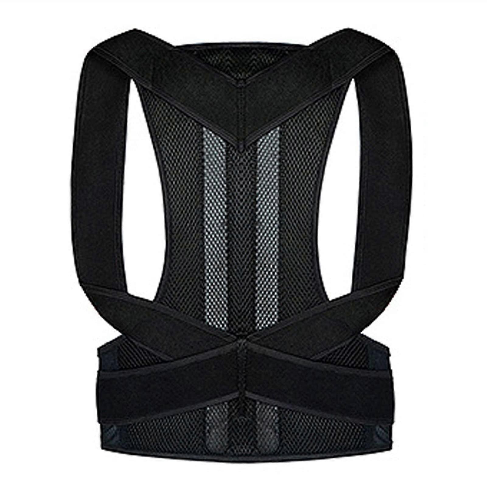 Posture Corrector Back Support Belt for Lumbar Pain Relief - Adjustable X-Large Waist Belt for Clavicle and Spine - Red