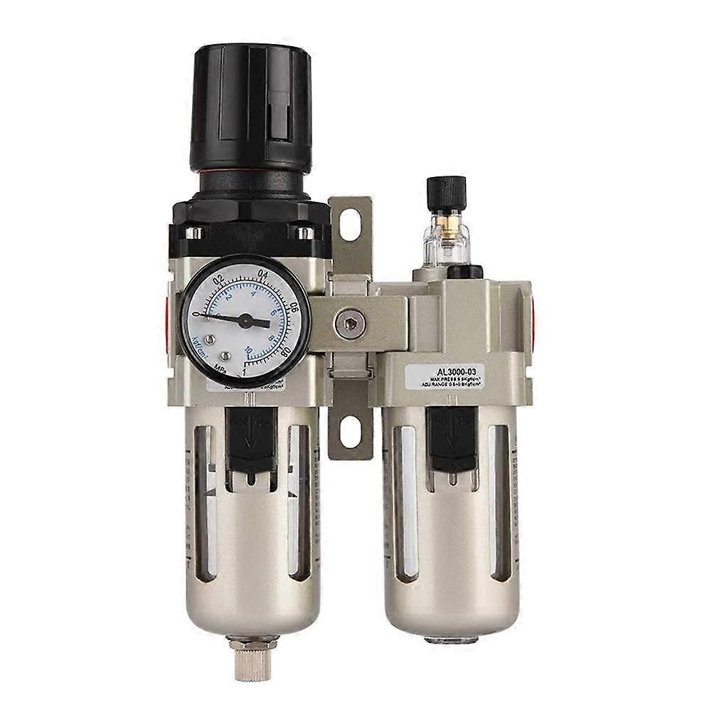 Compressed Air Maintenance Unit 3/8 Inch with Water Separator, Oil Separator, and Pressure Regulator for Air Compressors