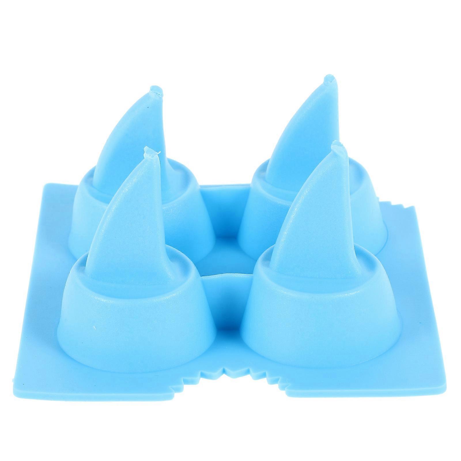 Sky-blue Shark Fin Shaped Ice Mold Tray for Parties 1 Pack