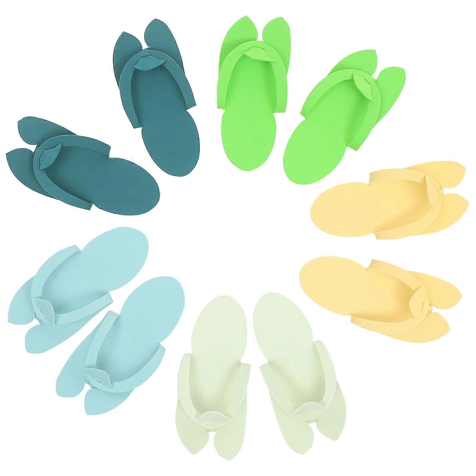 12 Pairs Disposable Flip Flops for Pedicure, Lightweight Hotel Slippers for Beach, Parties, Salons – Random Colors, Comfortable & Portable