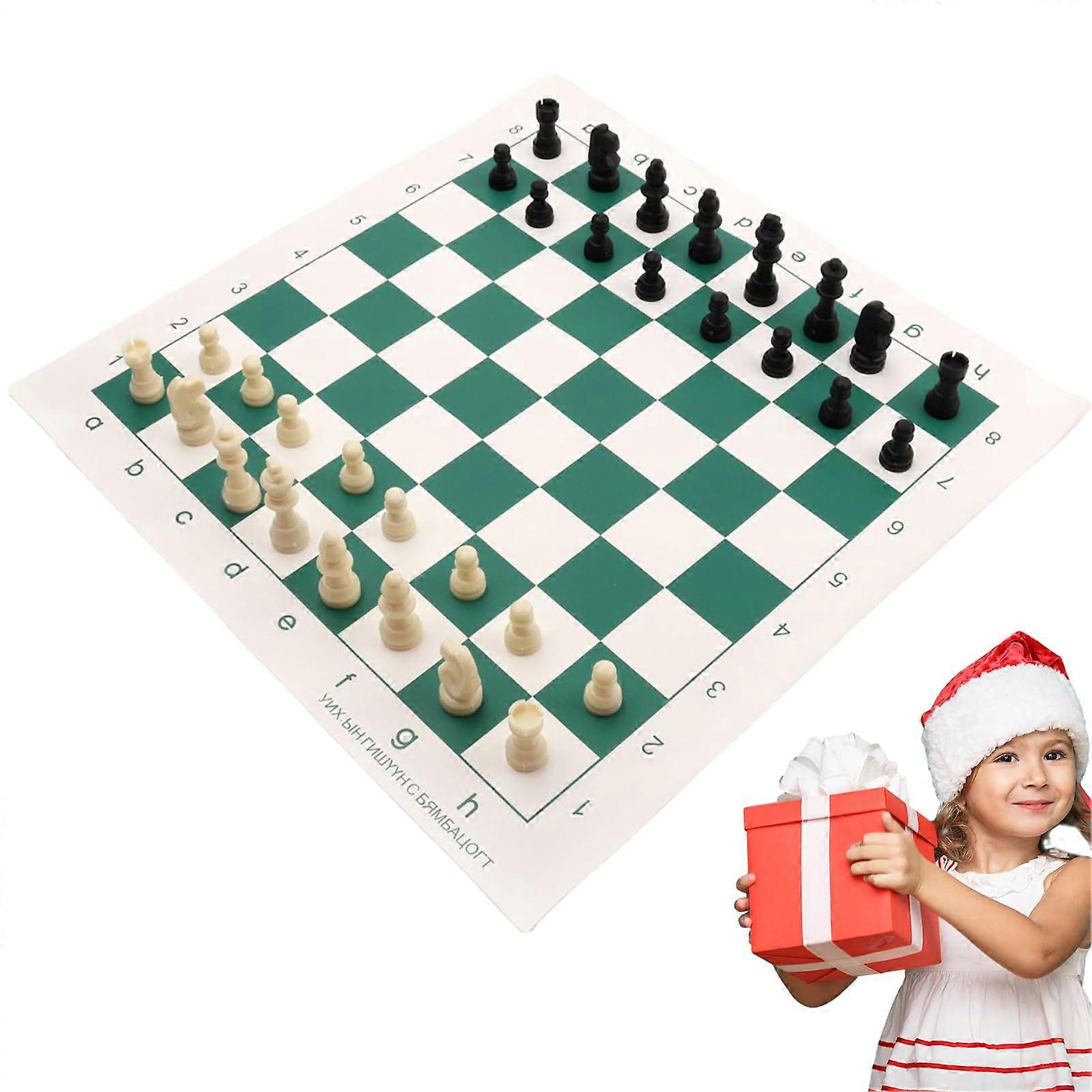 Chess Set  Rollup Board  Portable Strategy  Lightweight Travel Game  Learning Toy