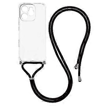 Honor 400 Lite 5G mobile phone case reinforced corner TPU transparent mobile phone protective cover with lanyard