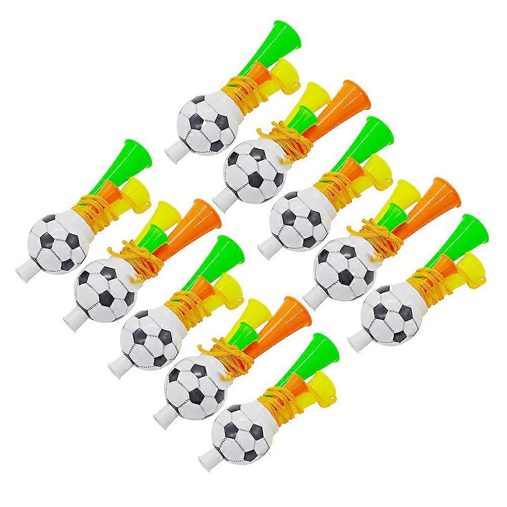 Loud Soccer Trumpet for Football Game Party Use Assorted Color Plastic Toy Creates Festive Atmosphere 10PCS