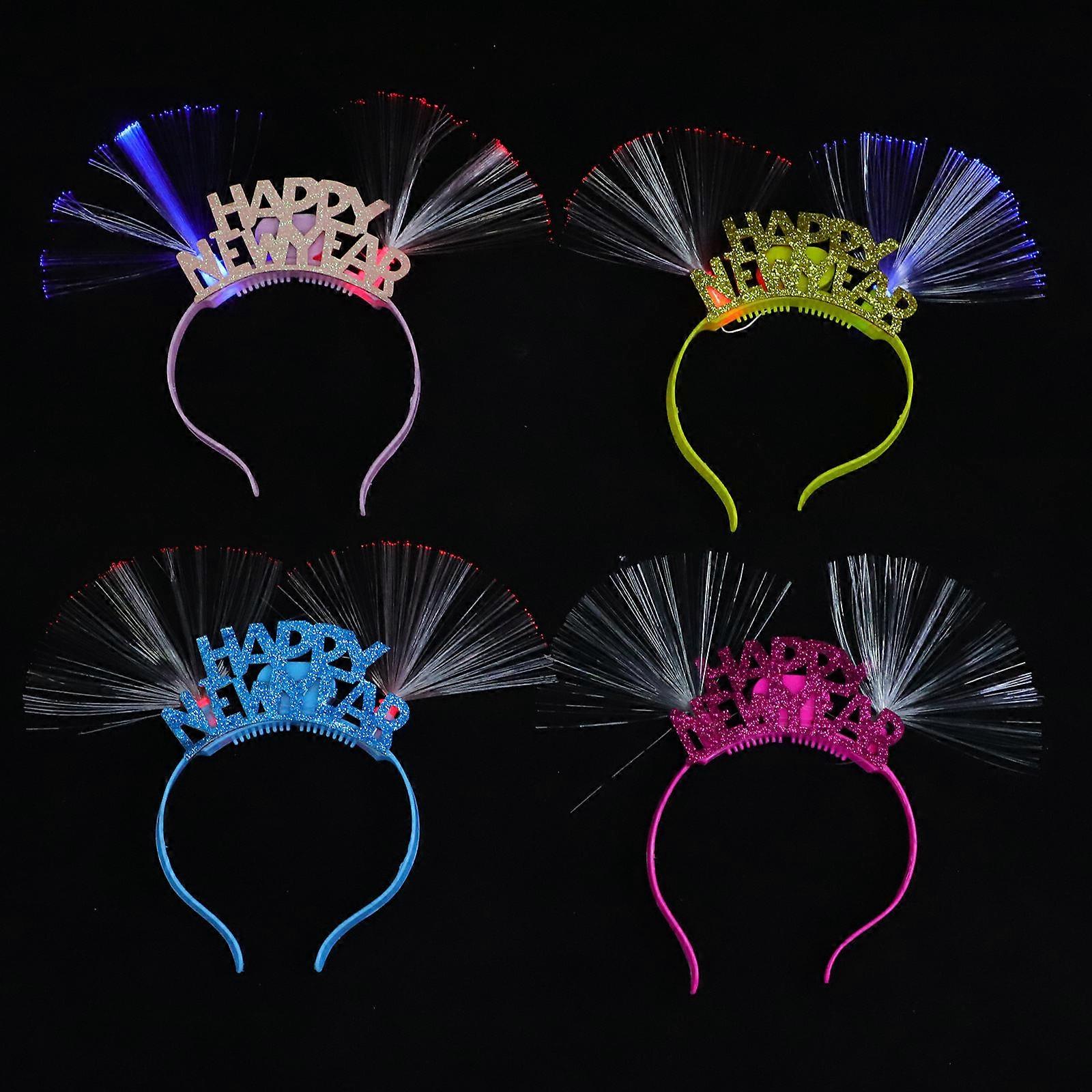 Luminous Fiber Headbands New Year Party Accessory Assorted Color For Adults Children