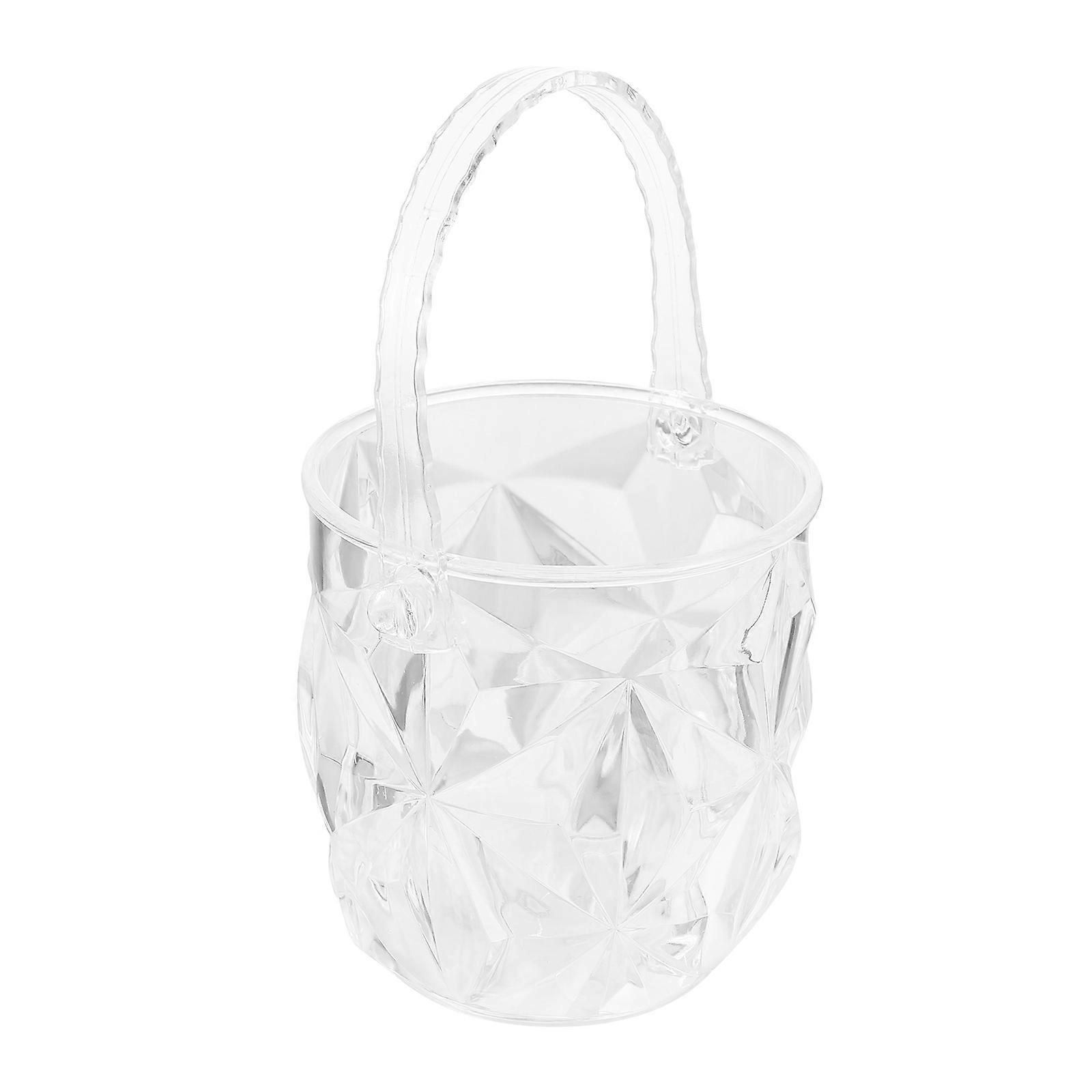 Portable Ice Bucket For Home Use Square Design 13.5x13cm Ideal For Parties 1 Set Of Acrylic Ice Container
