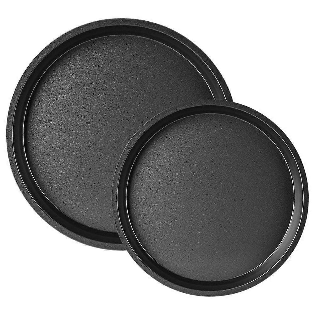 Great! Here's a polished and professional product description based on your input:
**2pcs Round Carbon Steel Pizza Pan – Non Stick Baking Plates