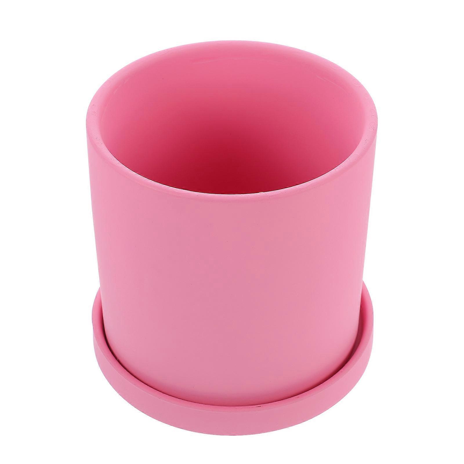 Nordic Style Ceramic Flower Pot with Tray for Succulents, Balcony and Room Use, Elegant Design with Drainage