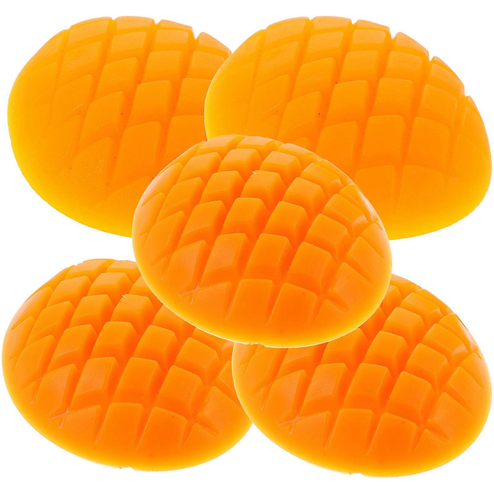5Pcs Lifelike Artificial Mango Slice Props for Photography Fruit Decorations