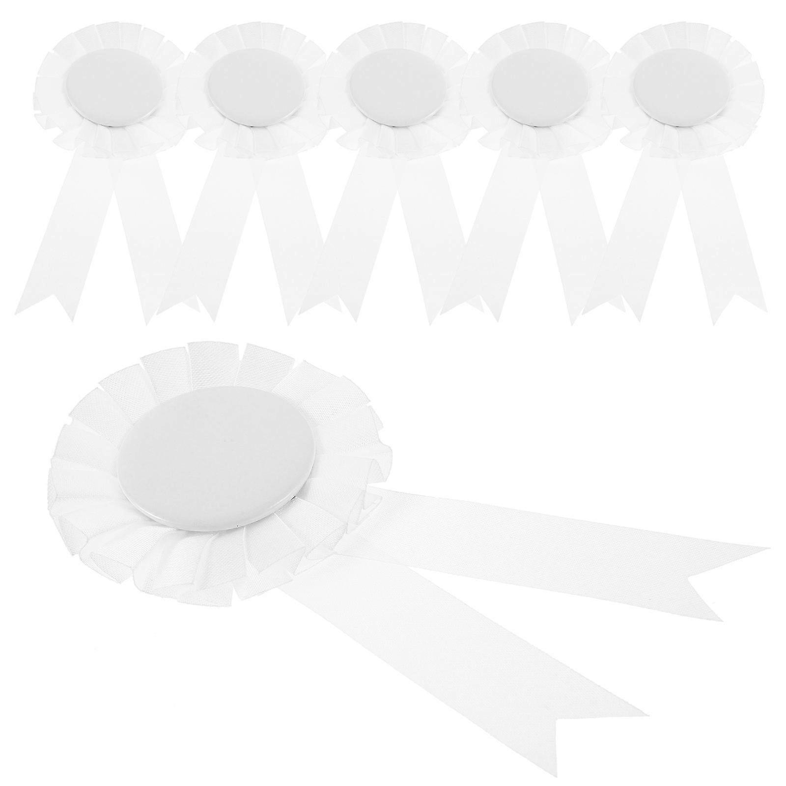6pcs Blank Award Ribbons Ribbon Badges Blank Medals Blank Name Ribbons Crafts
