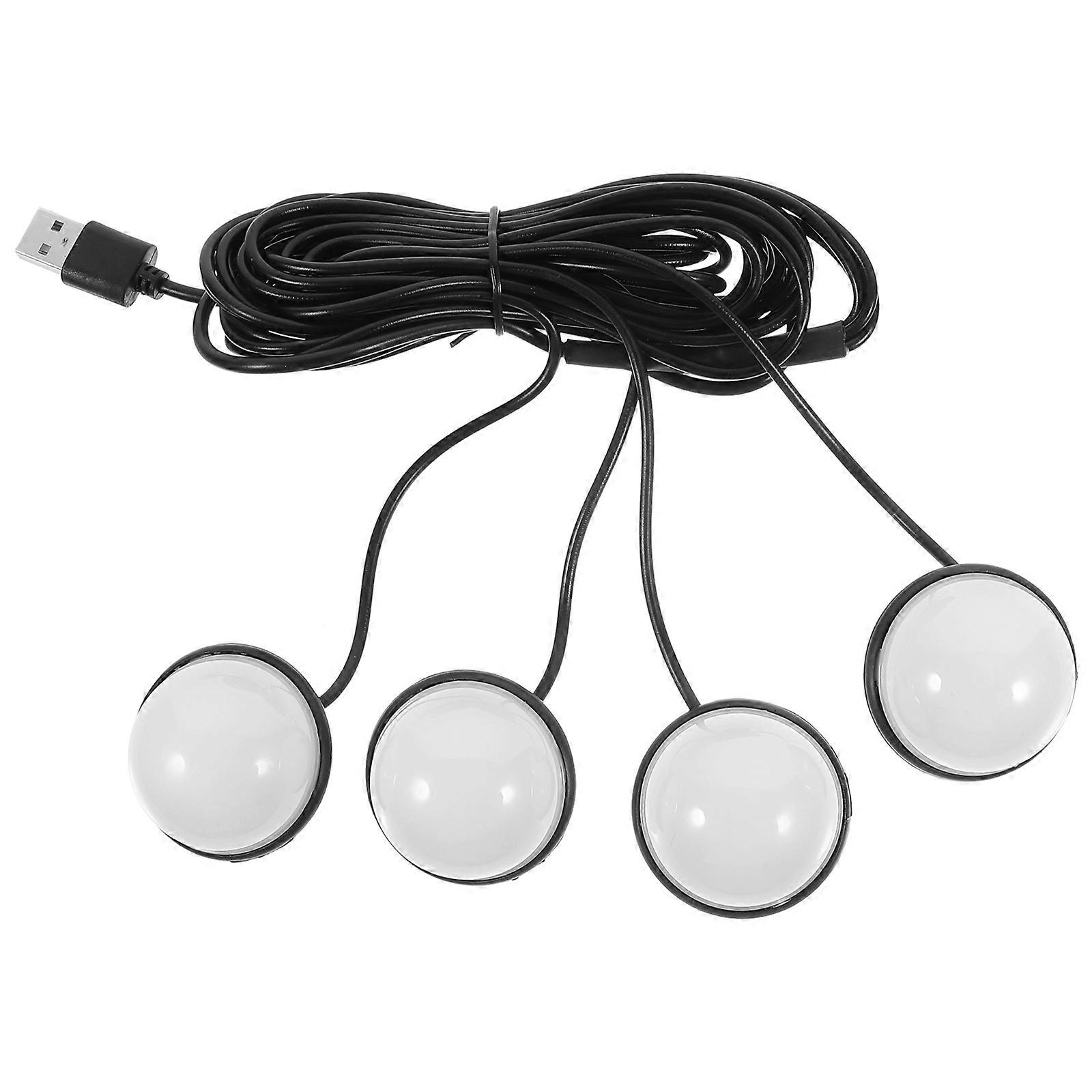 Violet Car Interior Lights with USB 1 in 4 Design for Decor ABS Material Creates Stylish Ambiance
