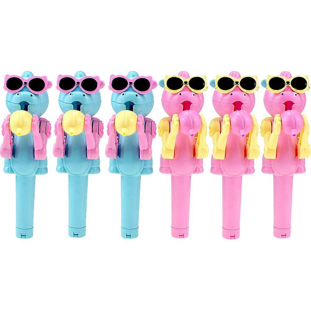6pcs Assorted Color Lollipop Robot Holder for Playing Creative Candy Storage Rack Toy 3.5x2.5 Inches