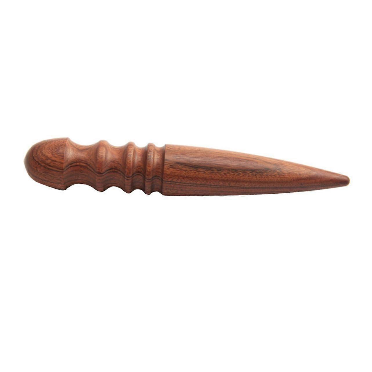 Leather Tool Set 2-Piece Manual Polishing Craft Kit with Wooden Handle for Leatherwork Projects