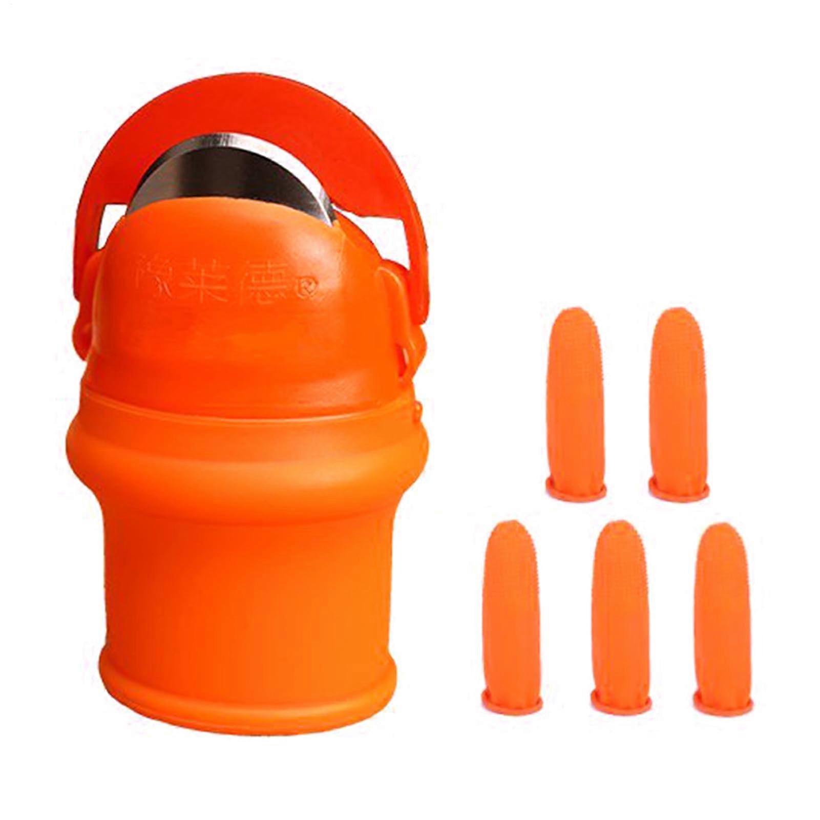 Garden Tool - Silicone Finger Guard for Harvesting Vegetables and Fruits, Portable with Flexible Tip and 5 Rubber Sleeves