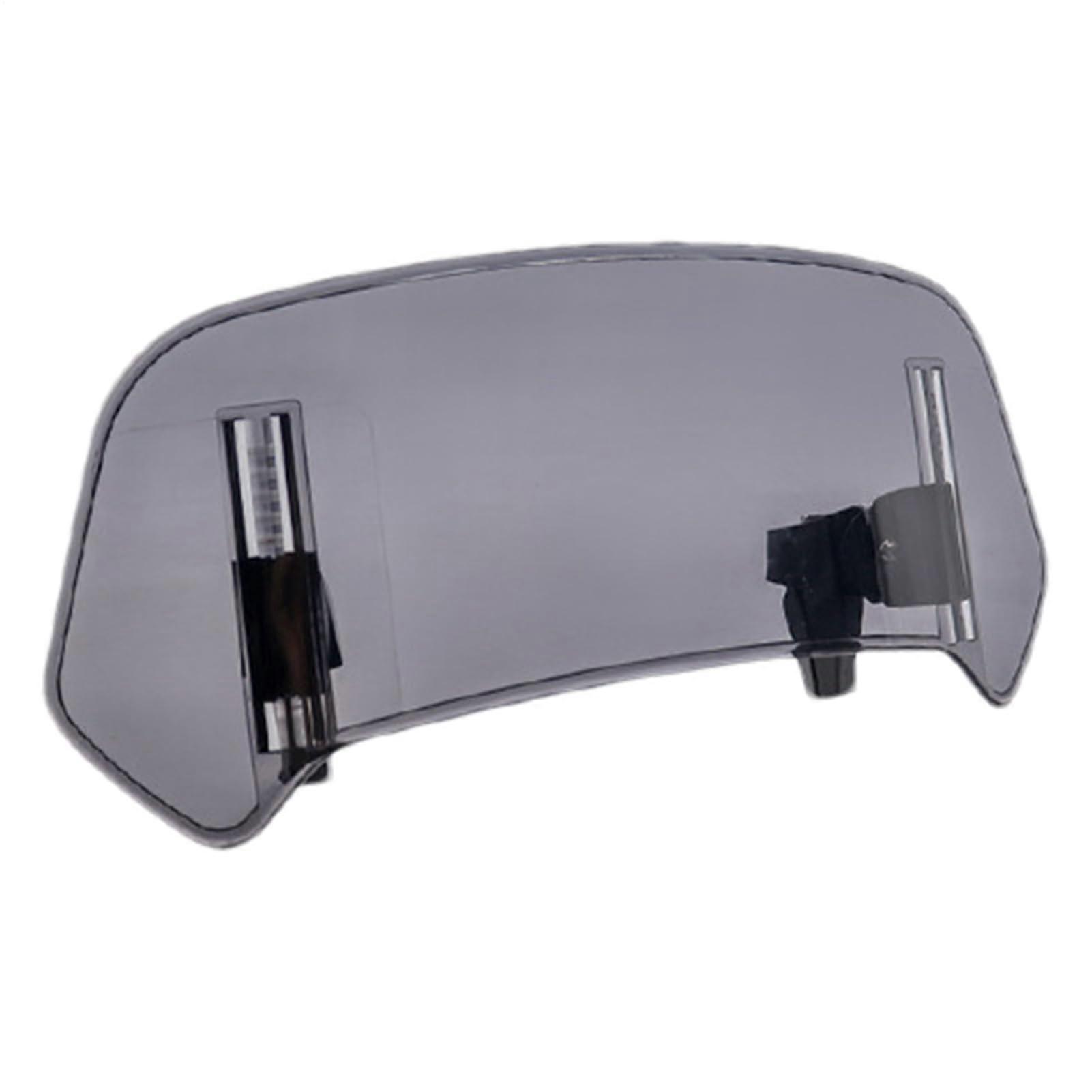 Motorcycle Windshield Extension Spoiler Adjustable Airflow Deflector for Touring Bikes Gray