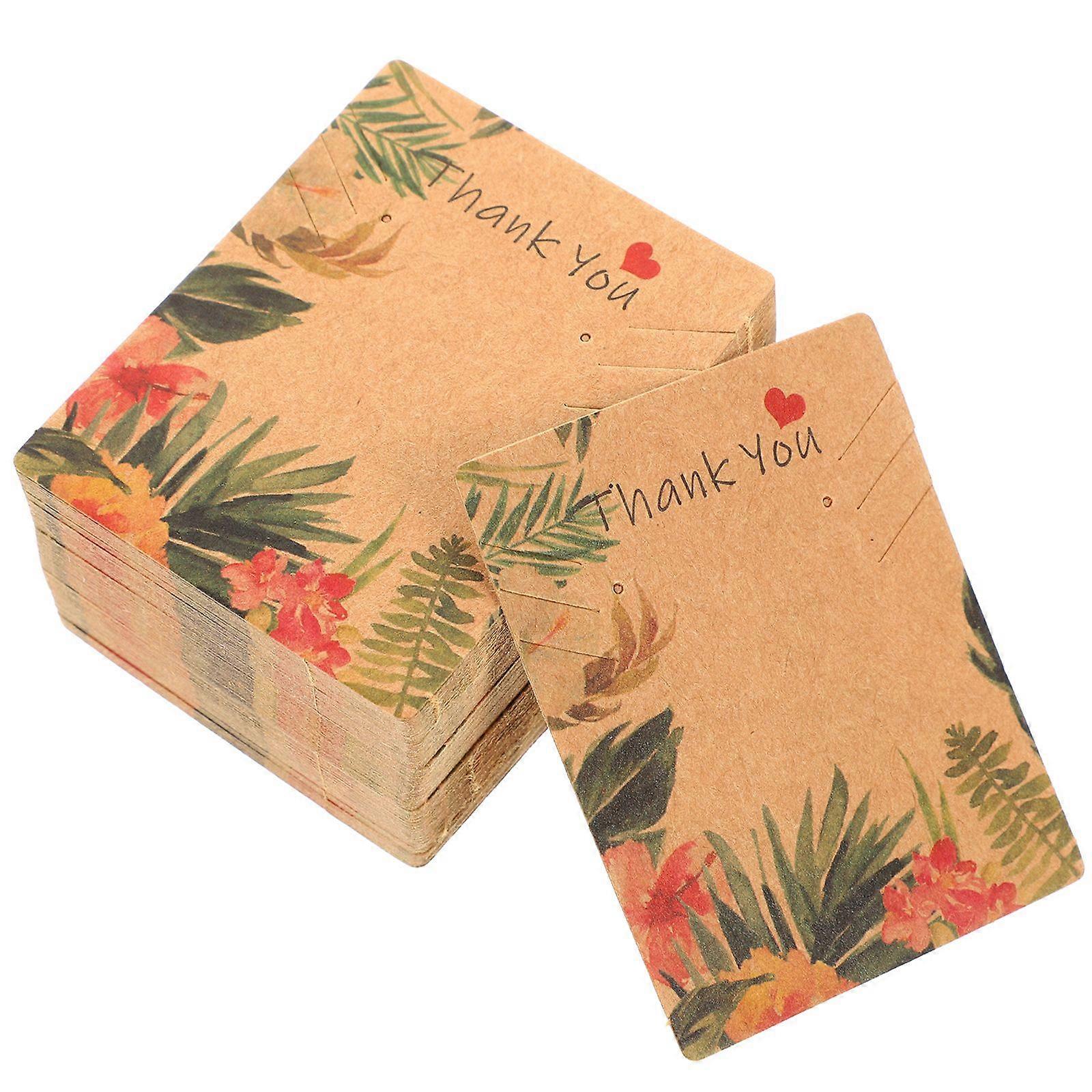 100pcs Decorative Floral Pattern Jewelry Display Cards Earring Display Papers
