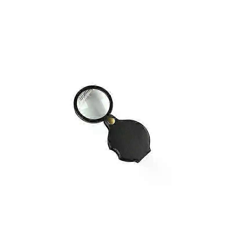 Portable Folding Magnifying Glass with Leather Case - 10x Magnification for Reading and Inspection