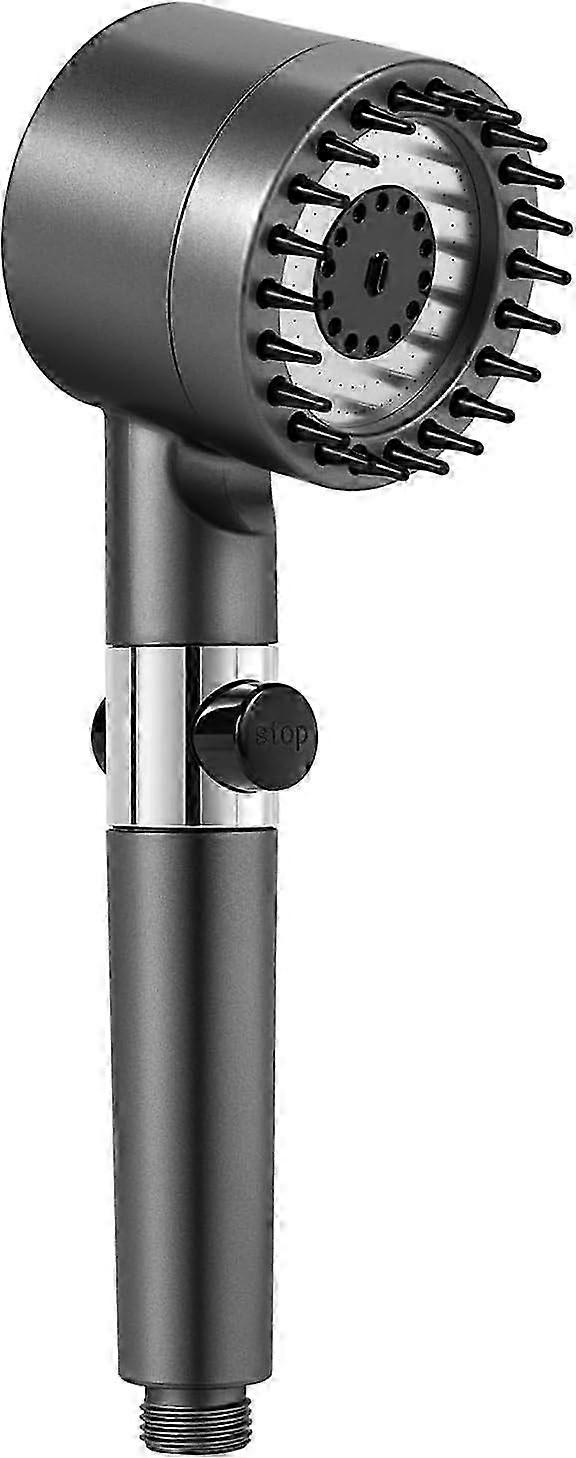 Shower Head - Shower HeadHigh Pressure Anti-Limescale Shower Head with Filter with 3 Types of Nozzles + 1.5m Steel Shower Hose and Shower Holder (Silv