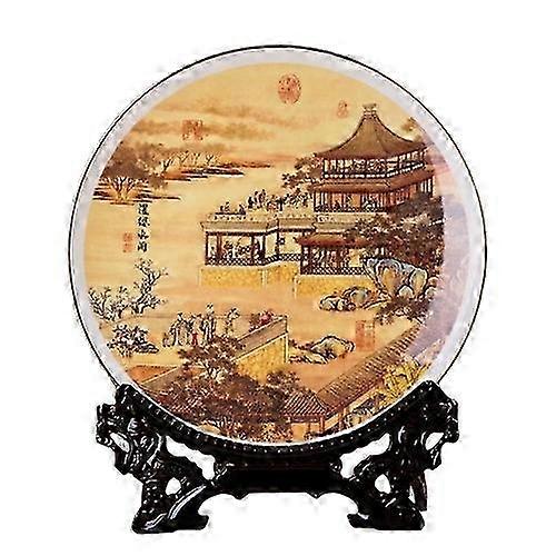 Decorative Trays-Serene Pavilion-Gold Water's Edge Plate