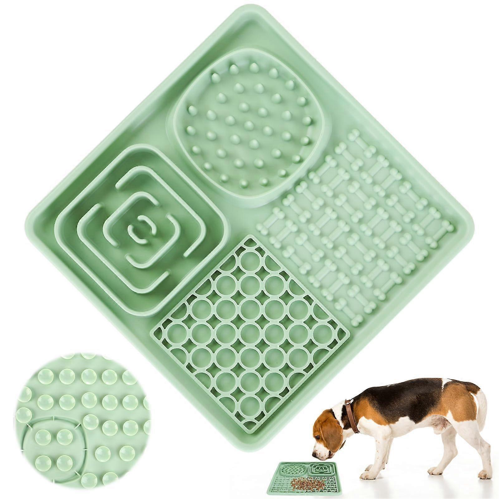 Lick Mat For Dogs And Cats With Suction Cups, BPA-Free, Large, Green, One Size, Anxiety Relief, Slow Feeding, Training