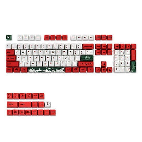 Christmas Element Keycaps OEM Profile Dye Sub PBT Keycap for Mechanical Keyboard 123 Keys Cartoon