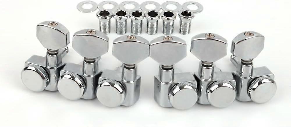 Guitar Machine Head 3L+3R 1:18 Ratio locking tuning key pegs no screws model for
