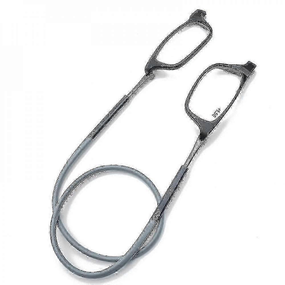 Reading glasses, black and grey, ultra-light, soft, adjustable and portable