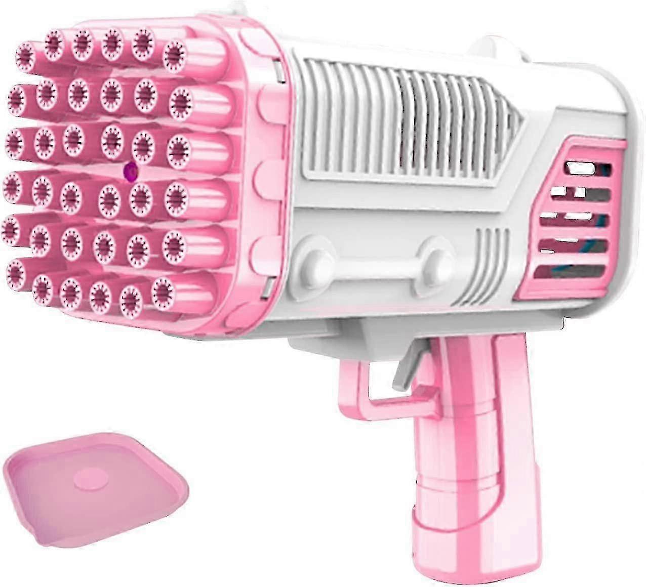 36-Hole Automatic Bubble Gun Blower, Electric Bazooka Bubble Blaster, Pink