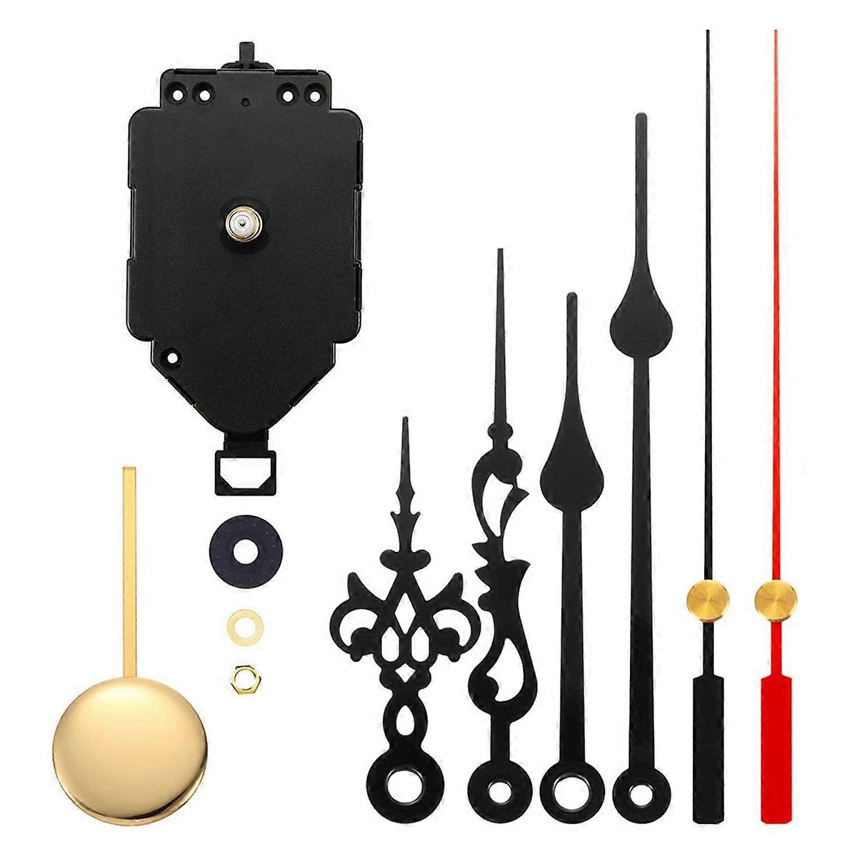 DIY Quartz Wall Clock Pendulum Swing Movement Mechanism Kit Repair Parts for DIY Clock Replacement with 2 Pairs Hands