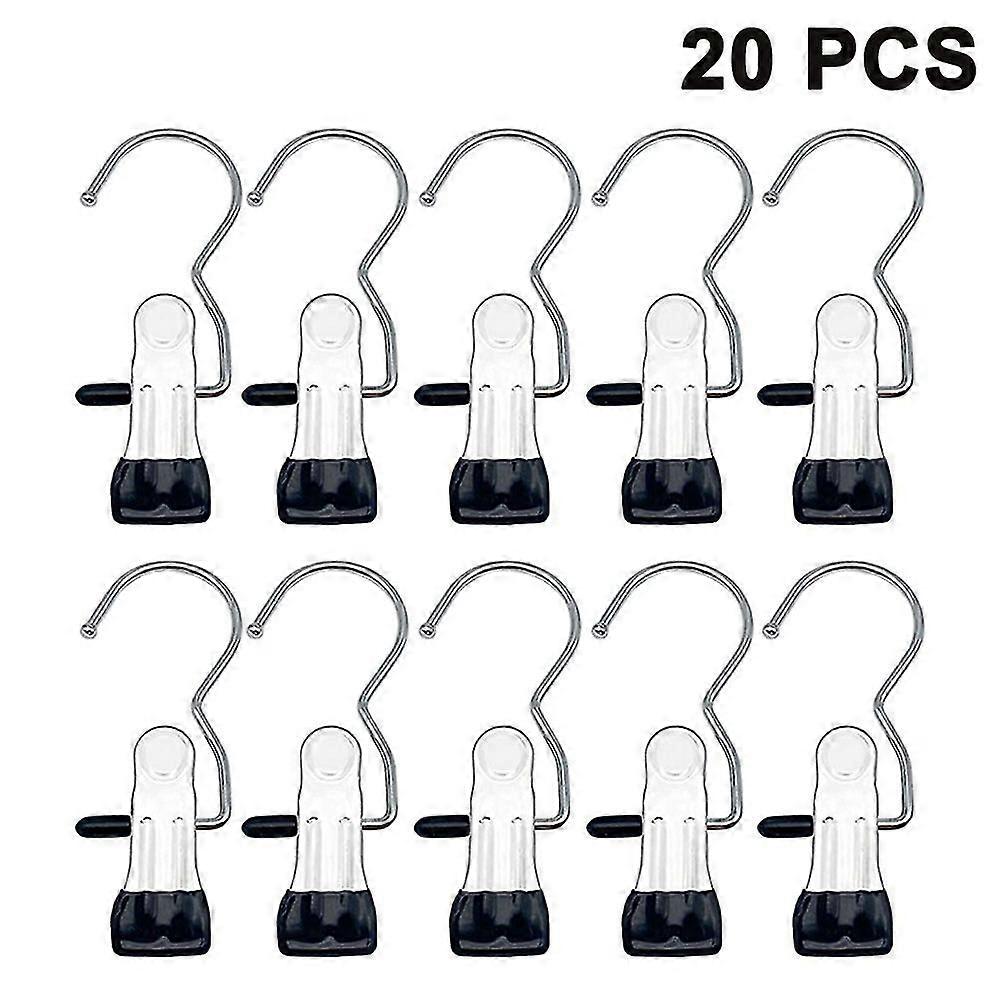20pcs Portable Laundry Hook Boot Clips Placard Organizer