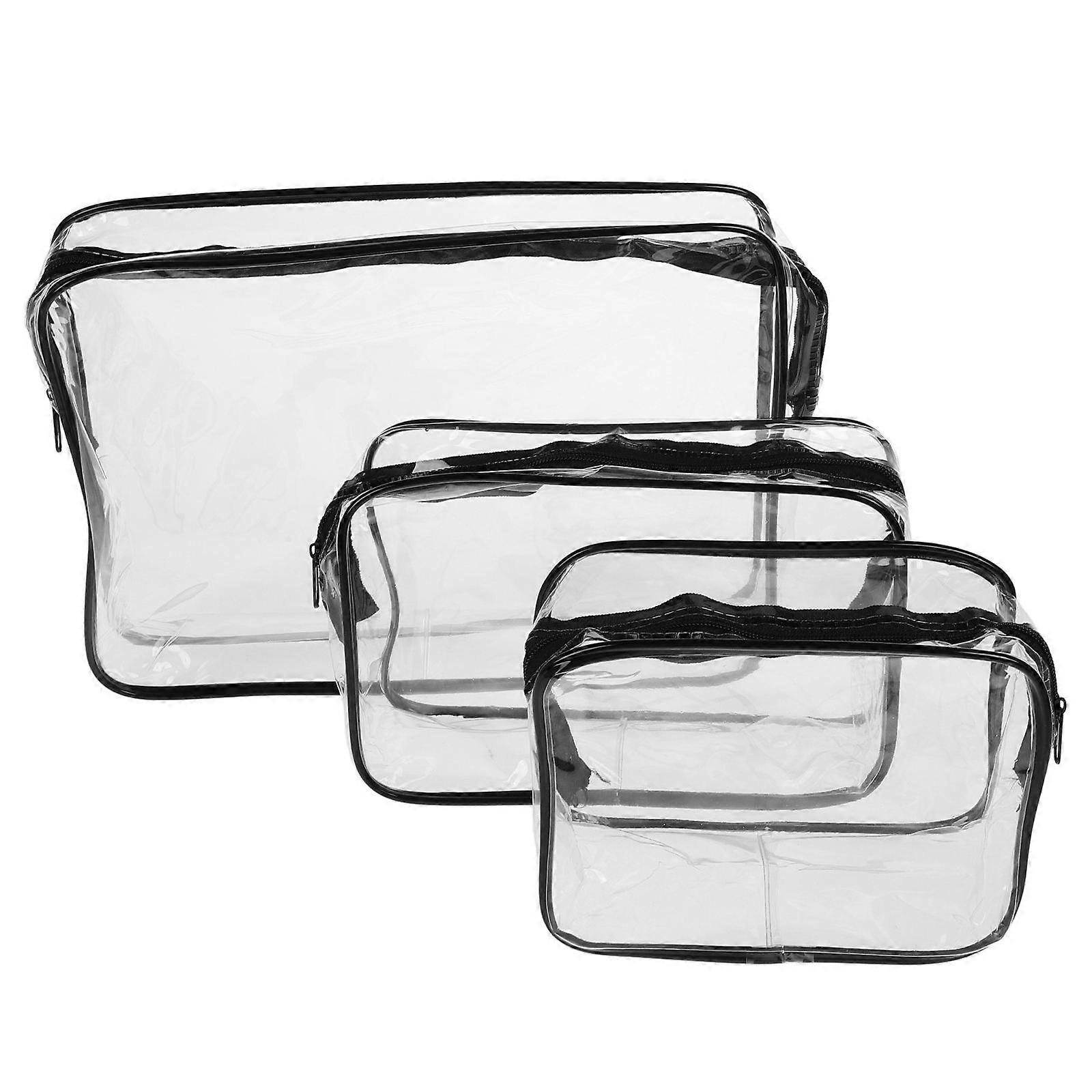 Transparent Toiletry Holder Rectangular Design For Women 3Pcs
