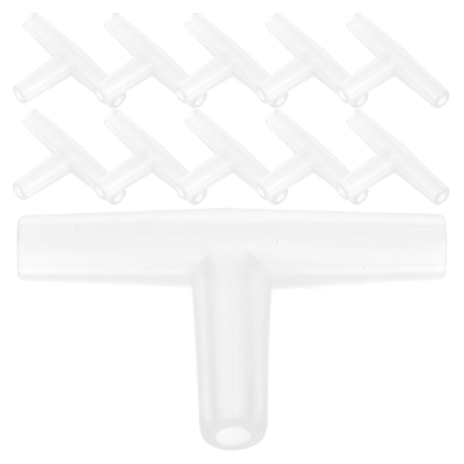 Aquarium Air Tube Connectors with ABS Material for Daily Use Transparent 20pcs Fits Various Tank