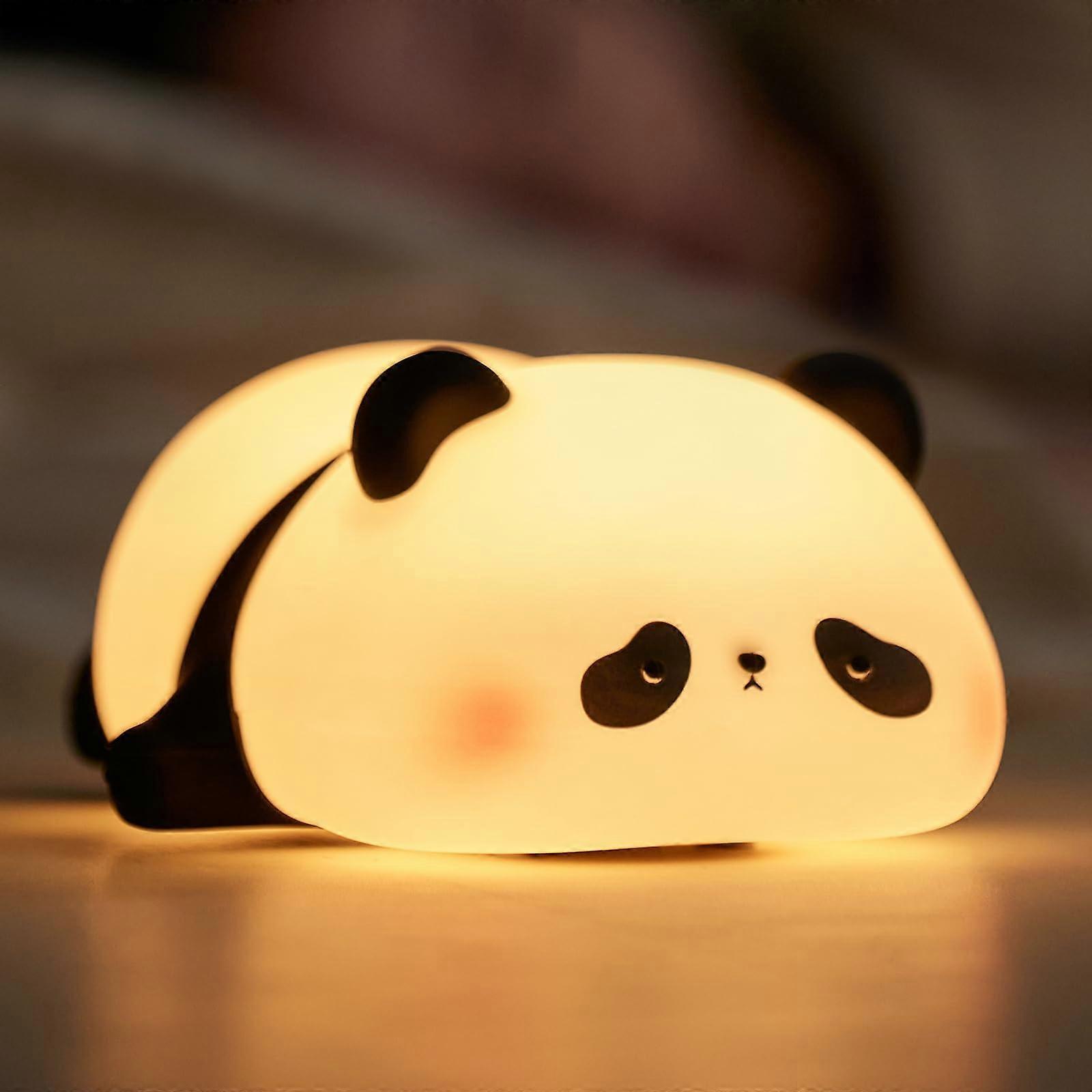 Panda Night Light For Kids Silicone Dimmable Night Lamp 30-Min Timer Touch Control Rechargeable Wireless Night Light