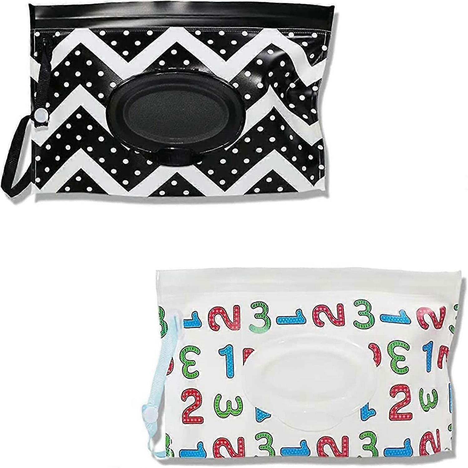 トラベルベビーポータブルワイプバッグディスペンサー(2パターン)2個