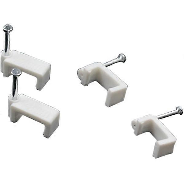 200 Pcs 8mm Flat Ethernet Cable Wire Clips Simple Coaxial Cable Clips with nails