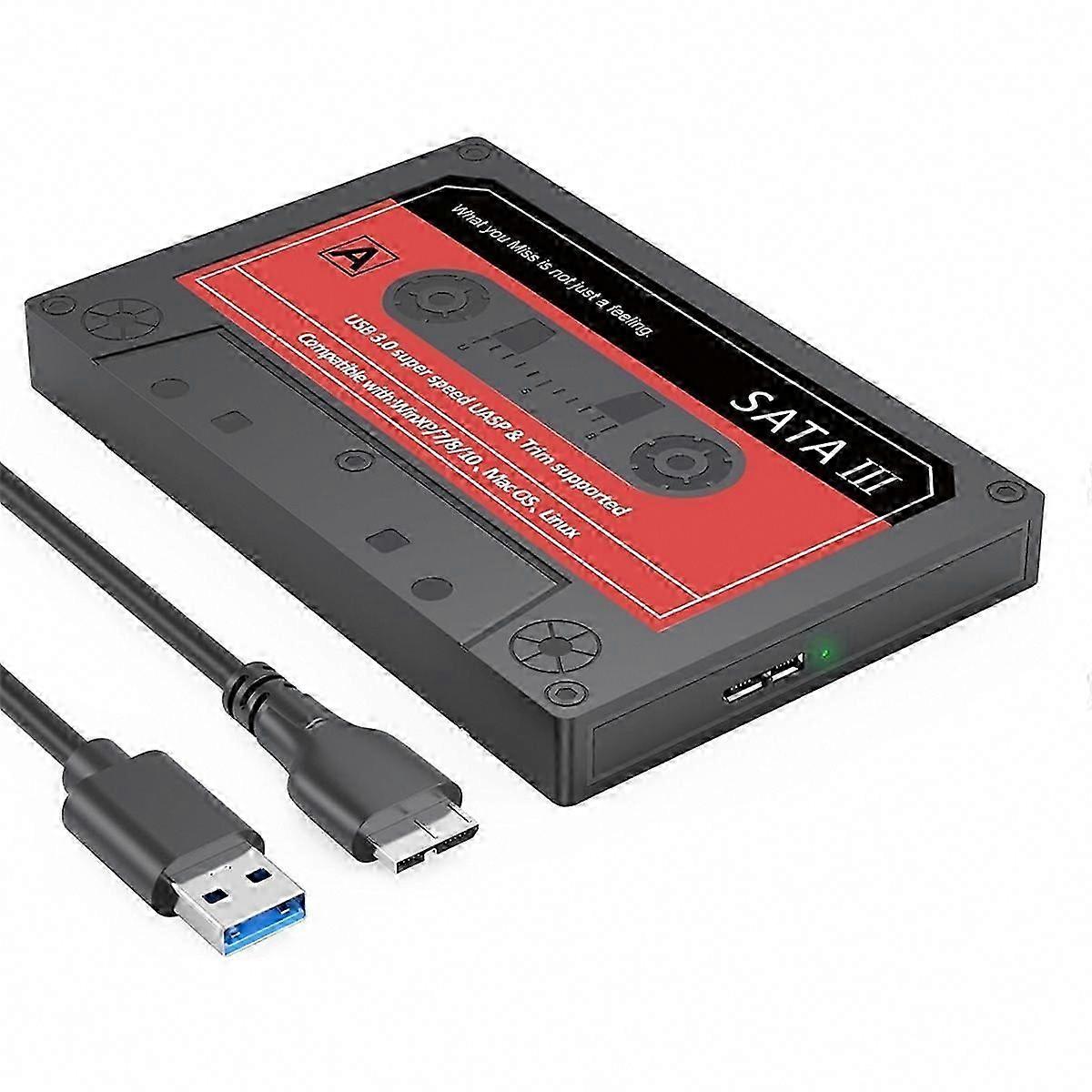 SSD Enclosure, 2.5Inch SATA to USB3.0 Adapter External Hard Drive Case for Windows PC Mac