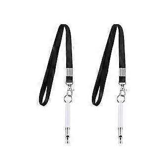 Pack Dog Whistles, Professional Recall Whistle For Training And Education With Two Lanyards - White