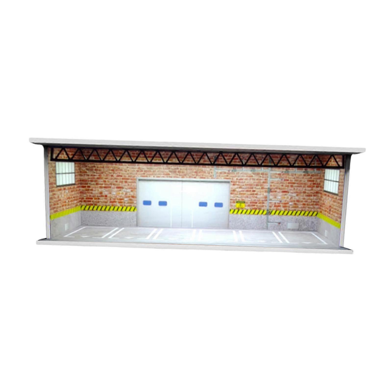 1/64 Scale Model Car Display Case Garage Diorama with Light Decorative DIY
