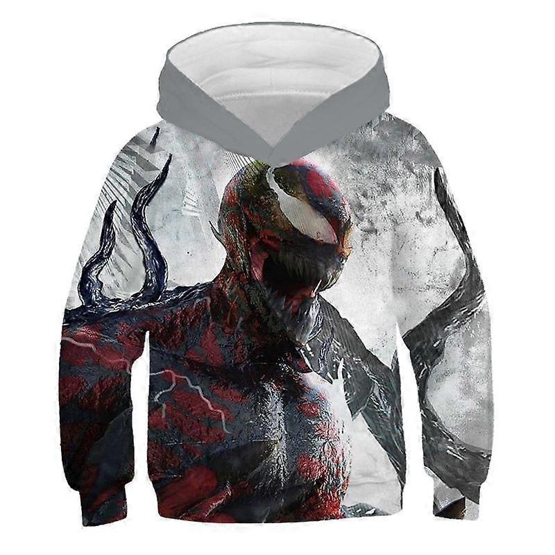 Venom 3D Print Kids Hoodie Boys Girls Fleece-Lined Sweatshirt Spider-Man Theme Jacket Tops