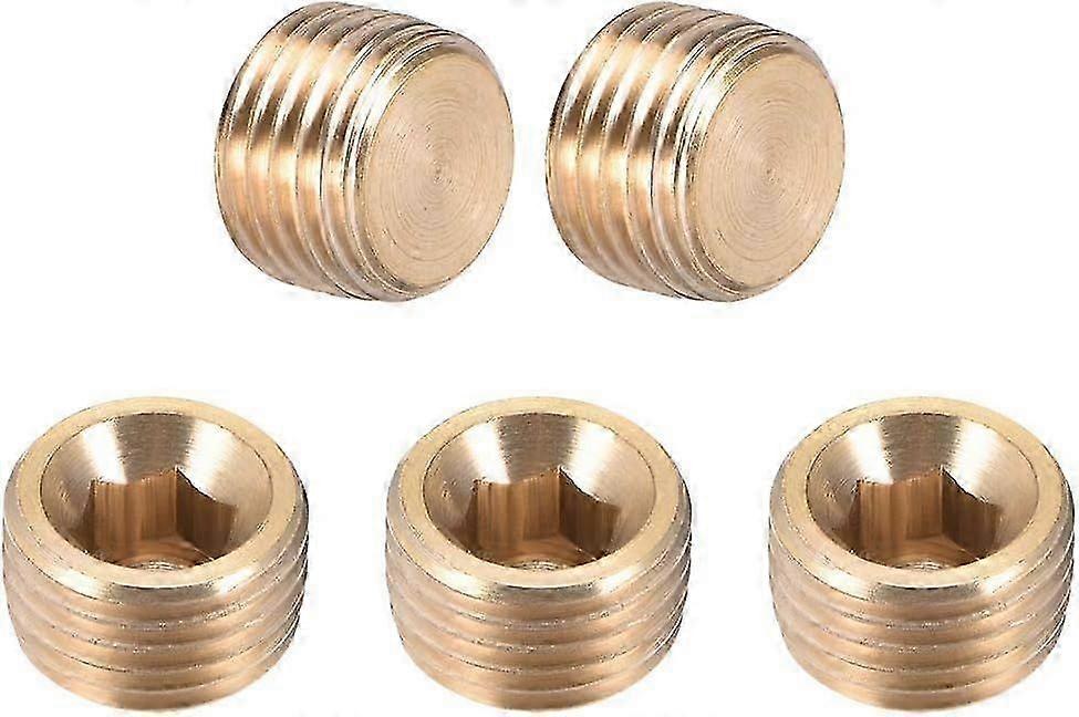 5pcs Brass Accessory Hexagon Countersunk G1/4 Plug Pipe Adapter